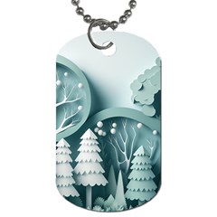 Background Christmas Winter Holiday Background Dog Tag (one Side) by Ravend