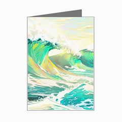 Waves Ocean Sea Tsunami Nautical Painting Mini Greeting Card