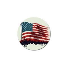 Patriotic Usa United States Flag Old Glory Golf Ball Marker (10 Pack)