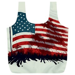 Patriotic Usa United States Flag Old Glory Full Print Recycle Bag (xl)