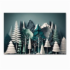 Forest Papercraft Trees Background Postcards 5  X 7  (pkg Of 10)