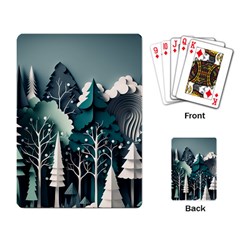 Forest Papercraft Trees Background Playing Cards Single Design (rectangle)