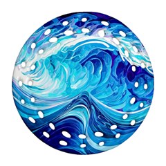 Tsunami Waves Ocean Sea Nautical Nature Water Ornament (round Filigree)