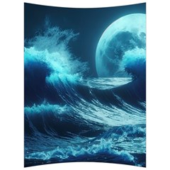 Moonlight High Tide Storm Tsunami Waves Ocean Sea Back Support Cushion