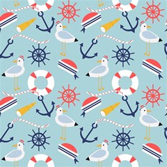 Nautical-marine-symbols-seamless-pattern Play Mat (rectangle) by Salman4z