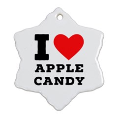 I Love Apple Candy Ornament (snowflake) by ilovewhateva