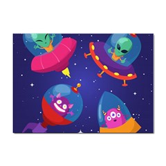 Cartoon-funny-aliens-with-ufo-duck-starry-sky-set Sticker A4 (100 Pack) by Salman4z