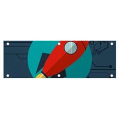 Rocket-with-science-related-icons-image Banner And Sign 6  X 2  by Salman4z