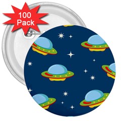Seamless-pattern-ufo-with-star-space-galaxy-background 3  Buttons (100 Pack)  by Salman4z