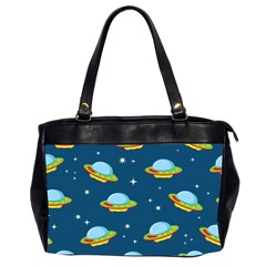 Seamless-pattern-ufo-with-star-space-galaxy-background Oversize Office Handbag (2 Sides) by Salman4z