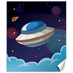 Ufo-alien-spaceship-galaxy Canvas 20  X 24  by Salman4z