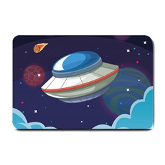 Ufo-alien-spaceship-galaxy Small Doormat by Salman4z