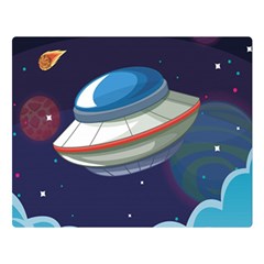 Ufo-alien-spaceship-galaxy Premium Plush Fleece Blanket (large) by Salman4z