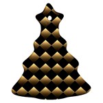 Golden Chess Board Background Christmas Tree Ornament (Two Sides) Front