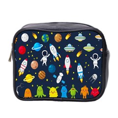 Big-set-cute-astronauts-space-planets-stars-aliens-rockets-ufo-constellations-satellite-moon-rover-v Mini Toiletries Bag (two Sides) by Salman4z