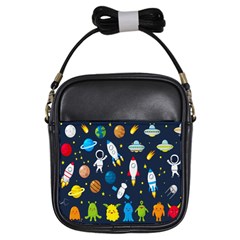 Big-set-cute-astronauts-space-planets-stars-aliens-rockets-ufo-constellations-satellite-moon-rover-v Girls Sling Bag by Salman4z