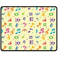 Seamless-pattern-musical-note-doodle-symbol Two Sides Fleece Blanket (medium) by Salman4z