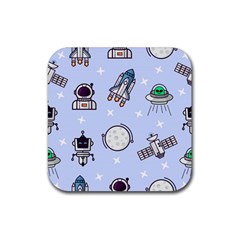 Seamless-pattern-with-space-theme Rubber Coaster (square) by Salman4z