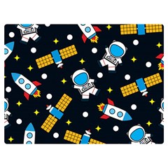 Seamless-adventure-space-vector-pattern-background Two Sides Premium Plush Fleece Blanket (extra Small) by Salman4z