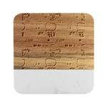 Monster-cool-seamless-pattern Marble Wood Coaster (Square) Front