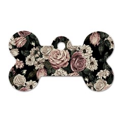 Elegant-seamless-pattern-blush-toned-rustic-flowers Dog Tag Bone (two Sides) by Salman4z