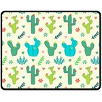 Cactus-succulents-floral-seamless-pattern Two Sides Fleece Blanket (Medium) 58.8 x47.4  Blanket Front