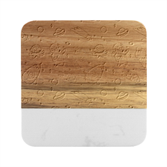 Outer-space-seamless-background Marble Wood Coaster (square)