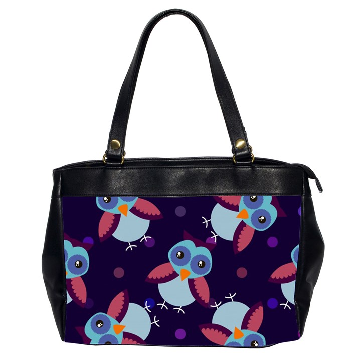 Owl-pattern-background Oversize Office Handbag (2 Sides)