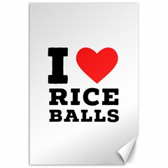 I Love Rice Balls Canvas 24  X 36  by ilovewhateva