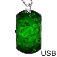 Green-rod-shaped-bacteria Dog Tag Usb Flash (one Side) by Salman4z