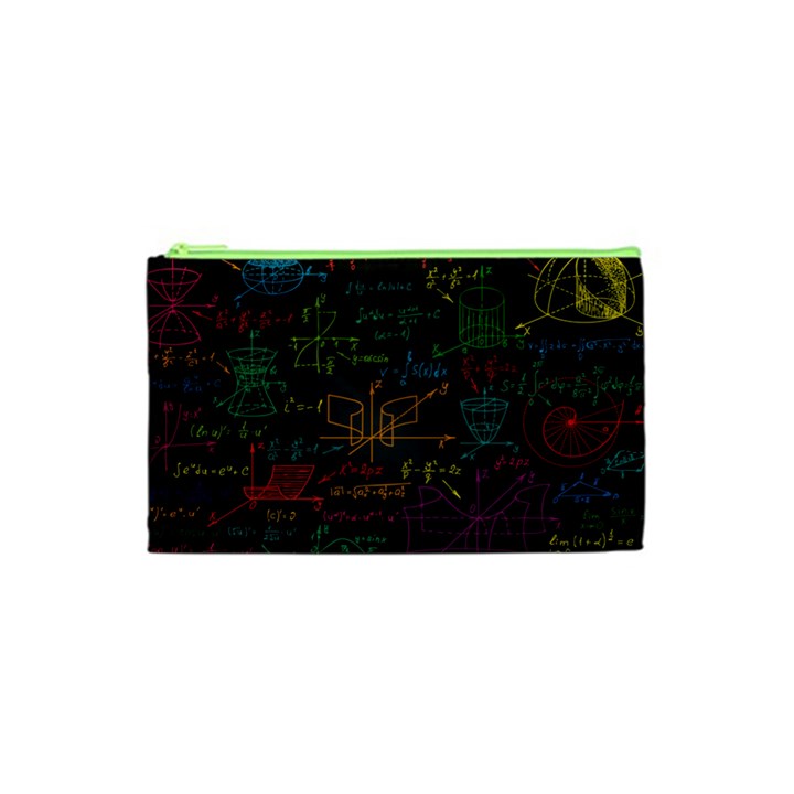 Mathematical-colorful-formulas-drawn-by-hand-black-chalkboard Cosmetic Bag (XS)