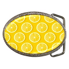 Lemon-fruits-slice-seamless-pattern Belt Buckles by Salman4z