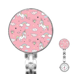 Cute-unicorn-seamless-pattern Stainless Steel Nurses Watch by Salman4z