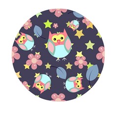 Owl-stars-pattern-background Mini Round Pill Box by Salman4z