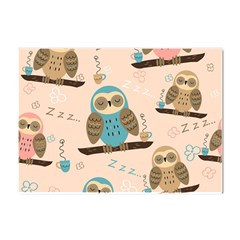 Seamless-pattern-owls-dream-cute-style-pajama-fabric Crystal Sticker (a4)