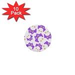 Purple-owl-pattern-background 1  Mini Buttons (10 pack) 