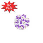 Purple-owl-pattern-background 1  Mini Magnets (100 pack) 