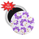 Purple-owl-pattern-background 2.25  Magnets (10 pack) 