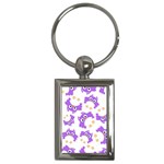 Purple-owl-pattern-background Key Chain (Rectangle)