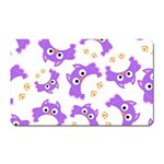 Purple-owl-pattern-background Magnet (Rectangular)