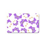 Purple-owl-pattern-background Magnet (Name Card)