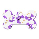 Purple-owl-pattern-background Dog Tag Bone (Two Sides)