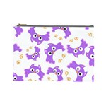 Purple-owl-pattern-background Cosmetic Bag (Large)