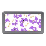 Purple-owl-pattern-background Memory Card Reader (Mini)