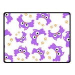 Purple-owl-pattern-background Two Sides Fleece Blanket (Small)