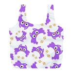 Purple-owl-pattern-background Full Print Recycle Bag (L)