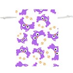 Purple-owl-pattern-background Lightweight Drawstring Pouch (XL)