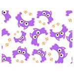 Purple-owl-pattern-background Two Sides Premium Plush Fleece Blanket (Extra Small)