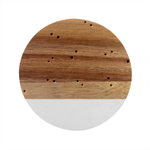 Purple-owl-pattern-background Marble Wood Coaster (Round)