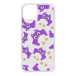 Purple-owl-pattern-background iPhone 14 TPU UV Print Case